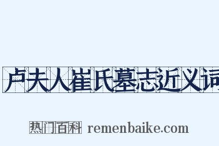 卢夫人崔氏墓志近义词是什么意思的图片